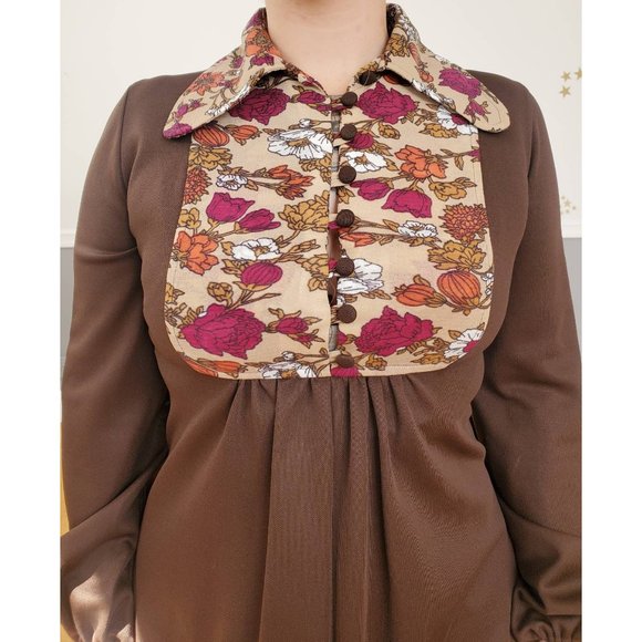 60s/70s Clancy Jrs California Babydoll Dress w/ Balloon Sleeves - Picture 3 of 6